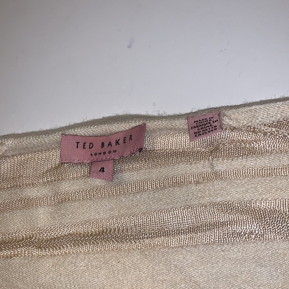 Ted Baker London Cream Flowy Open Front Cardigan - Women’s UK Size 4 - Picture 6 of 6